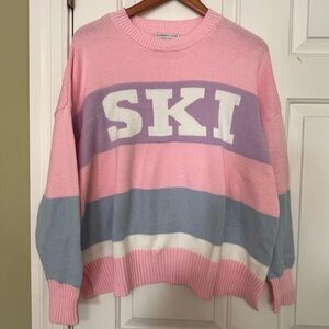 Sincerely Jules Pink, Purple, and Blue Crew Neck Sweater
